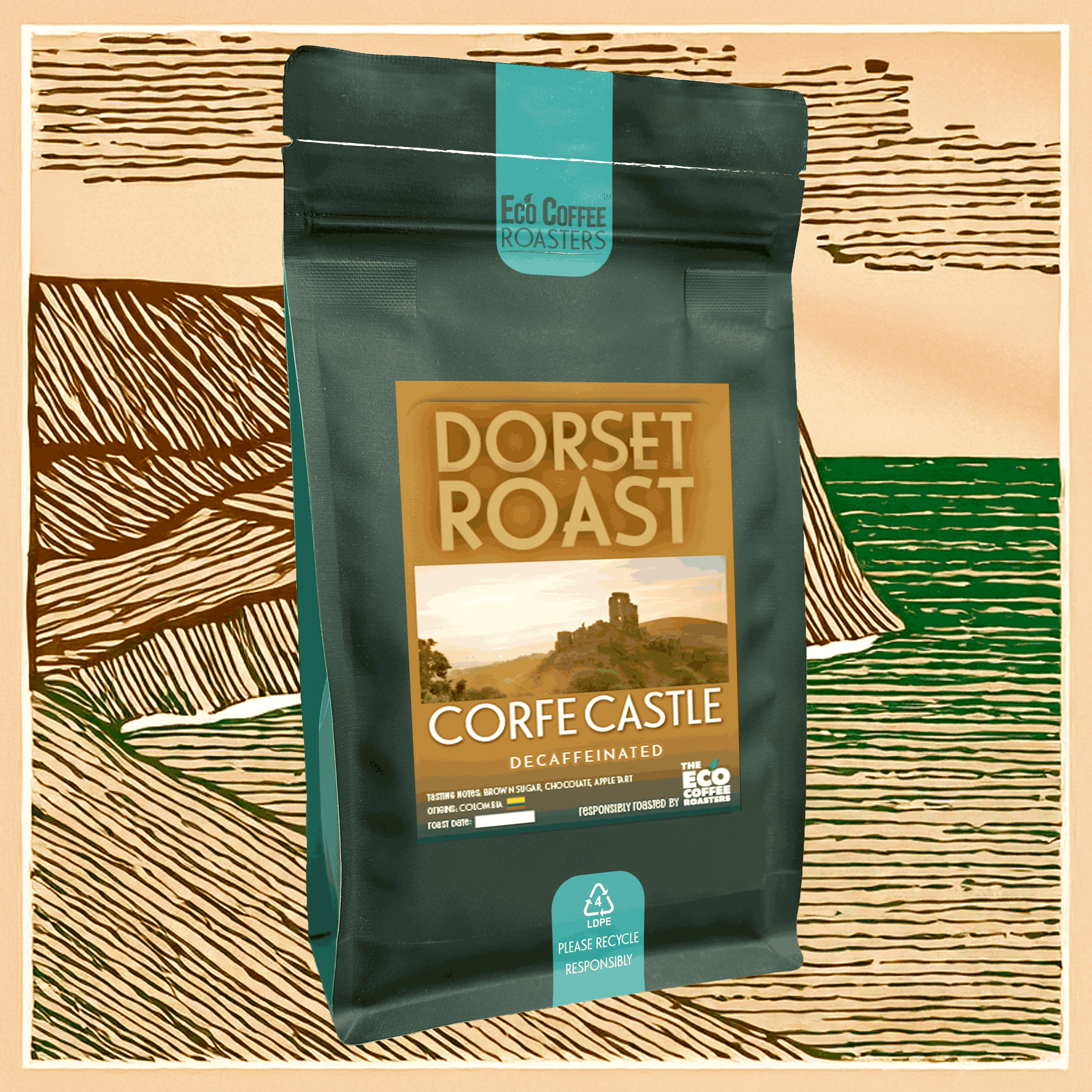 カフィーコーヒー Dorset Roast Corfe Castle Decaf Eco Coffee beans ground — The Eco